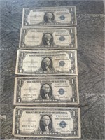 $1 Silver Certificates Lot of 5 #5