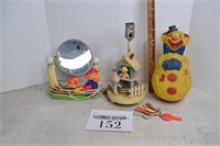 Vintage Lighted Kids Mirror and Lamp