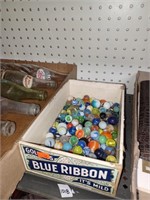 Box Lot of Various Marbles