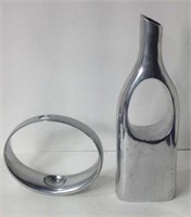 2 Aluminum Vases: Nambe & Modern Home  U13C