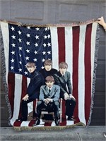 Beautiful Beatles American Flag Throw Blanket