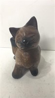 Hand Carved Wood Scratching Cat Thailand U15A