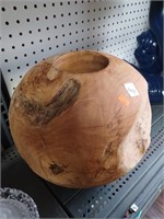Natural Teak Wood Ball Vase