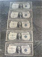$1 Silver Certificates Lot of 5 #6