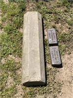 SHORT CONCRETE CAR, BUMPER WITH TWO BRICKS FROM
