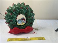 Vintage Ceramic Lighted Christmas Wreath -