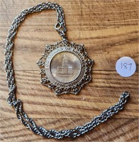 Half Dollar, Coin Holder Necklace, Chain