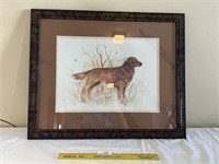 Beautiful Signed Hunting Dog Framed Print