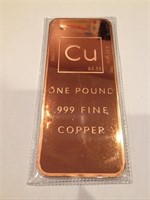 1 (One) Pound .999 Copper Bullion Bar
