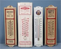 (4) Vintage Tin Advertising Thermometers