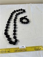 Vintage Black Costume Jewelry Bracelet & Necklace
