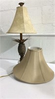 Brass? Table Lamp w Shade M14C