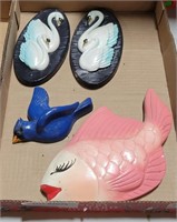 ASSORTED ANIMAL CHALKWARE PIECES