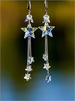 Zircon Star Earrings Ear Stud Drop Dangle