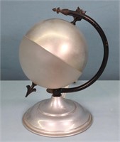 1930's Art Deco Aluminum & Glass Globe