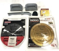 ASSORTED TABLESAW ACCESSORIES & BLADES