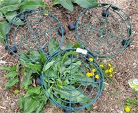 3 METAL WIRE ROLLING POTTED PLANT HOLDERS