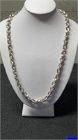 Sterling Silver 18" Round Link Toggle Chain 925
