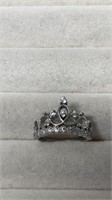 Sterling Silver Size 5 Princess Crown Ring 925