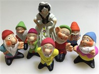 Vintage Chalk-Ware Snow White and The Seven