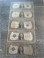 $1 Silver Certificates Lot of 5 #9