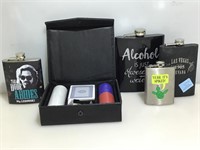 Flask Collection & NIB Poker Card Set