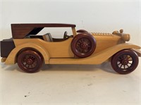 Vintage Hand-Crafted Wood Classic Car 15x5in
