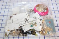 42 PAIR EARRINGS & ASSORTED PINS AND BRACELETS