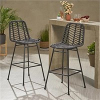 George Oliver Wicker Bar Stool (Set of 2) $409