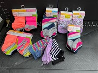 Large lot of new girls socks