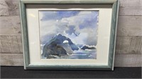 Beautiful Original Framed Watercolor Signed On Bac