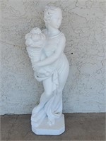 Woman w/ Cornucopia Statue 36in Tall, Cement