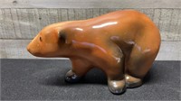 Brown Pottery Bear 9" Long
