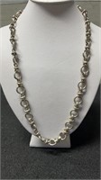 Sterling Silver 18.5" Unique Link Toggle Chain 925