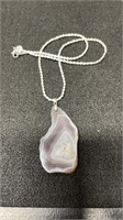 Gray Geode Necklace