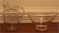 Glass Bowl and Pitcher