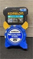 New Komelon Stainless 25 Ft Measuring Tape