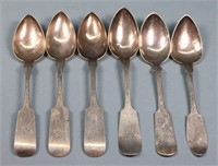 (6) Larger American Coin Silver Spoons