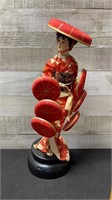 Vintage Chinese Musical Figurine That Turns 17" Ta