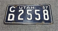 1957 Utah License Plate