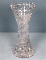 Hawkes Brilliant Cut Glass Iris Vase