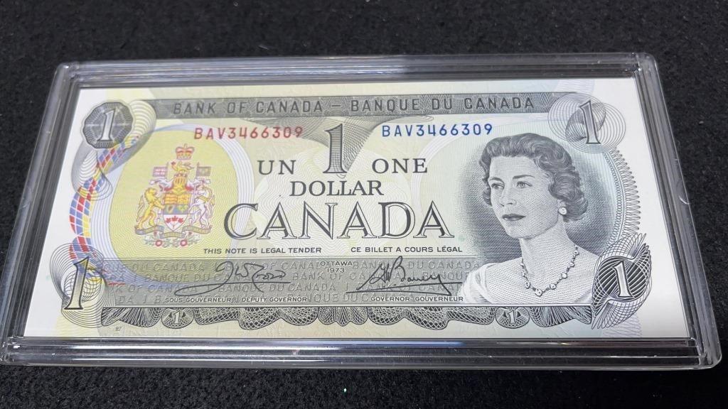 Uncirculated 1973 Bank Of Canada 1 Dollar Bill