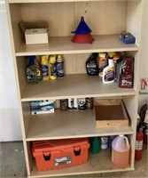 Storage cabinet in garage plus contents