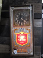 LONE STAR BEER LIGHTED WALL CLOCK ADVERTISEMENT