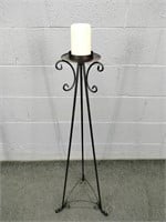 Standing Metal Candle Holder And Led Candle