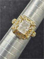 Gold Over Sterling Cz Ring Sz 7
Ring Box