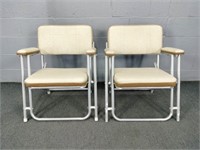2x The Bid Folding Aluminum Marine Deck Chairs