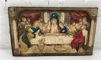 14x9 Vintage Relief Last Supper Art