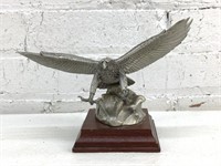 4x9" Hudson Pewter Eagle Sculpture 1980