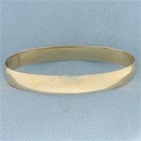 Heavy Solid Bangle Bracelet in 14k Yellow Gold